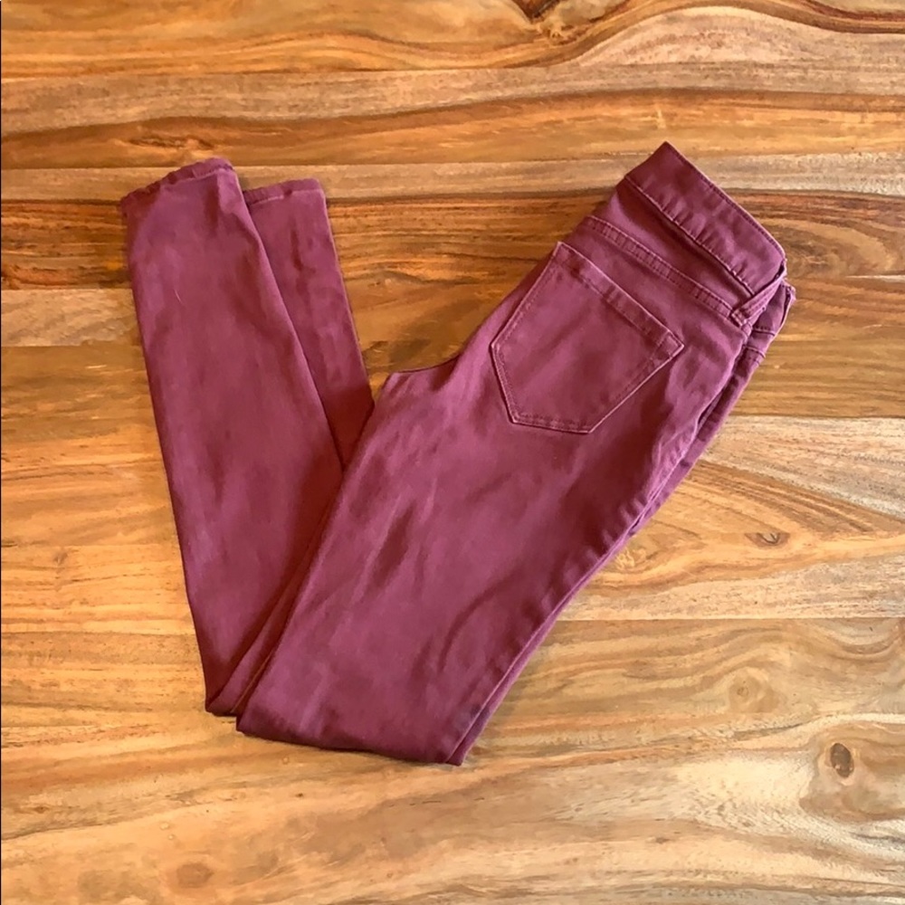 Old Navy Rockstar Mid-Rise Burgundy Size 0